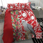 Blue Galah Mutation Christmas Australia Bedding Set Falalalala Galalah Bottlebrush Red Aboriginal Art - Aussie Hoodie