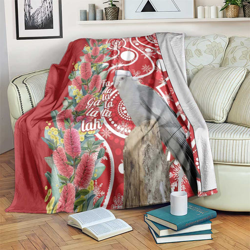 Blue Galah Mutation Christmas Australia Blanket Falalalala Galalah Bottlebrush Red Aboriginal Art - Aussie Hoodie