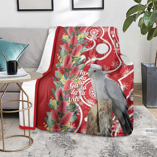 Blue Galah Mutation Christmas Australia Blanket Falalalala Galalah Bottlebrush Red Aboriginal Art - Aussie Hoodie