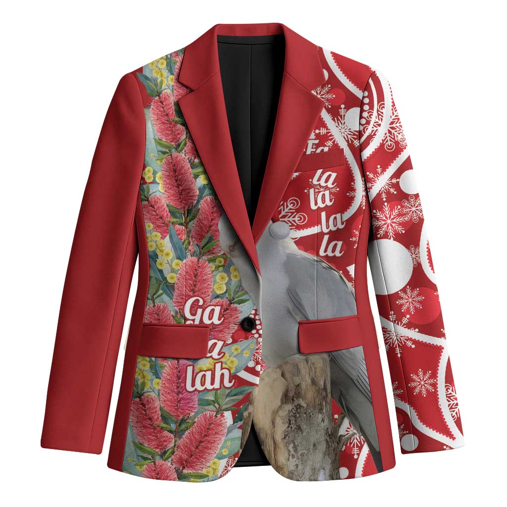 Blue Galah Mutation Christmas Australia Blazer Falalalala Galalah Bottlebrush Red Aboriginal Art - Aussie Hoodie