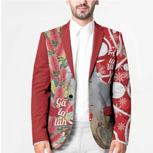 Blue Galah Mutation Christmas Australia Blazer Falalalala Galalah Bottlebrush Red Aboriginal Art - Aussie Hoodie