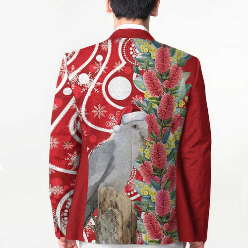 Blue Galah Mutation Christmas Australia Blazer Falalalala Galalah Bottlebrush Red Aboriginal Art - Aussie Hoodie