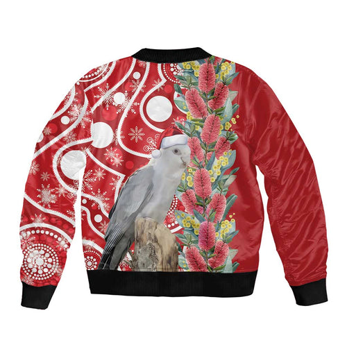 Blue Galah Mutation Christmas Australia Bomber Jacket Falalalala Galalah Bottlebrush Red Aboriginal Art - Aussie Hoodie