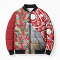 Blue Galah Mutation Christmas Australia Bomber Puffer Jacket Falalalala Galalah Bottlebrush Red Aboriginal Art - Aussie Hoodie