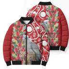 Blue Galah Mutation Christmas Australia Bomber Puffer Jacket Falalalala Galalah Bottlebrush Red Aboriginal Art - Aussie Hoodie
