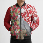 Blue Galah Mutation Christmas Australia Bomber Puffer Jacket Falalalala Galalah Bottlebrush Red Aboriginal Art - Aussie Hoodie