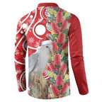 Blue Galah Mutation Christmas Australia Button Sweatshirt Falalalala Galalah Bottlebrush Red Aboriginal Art - Aussie Hoodie