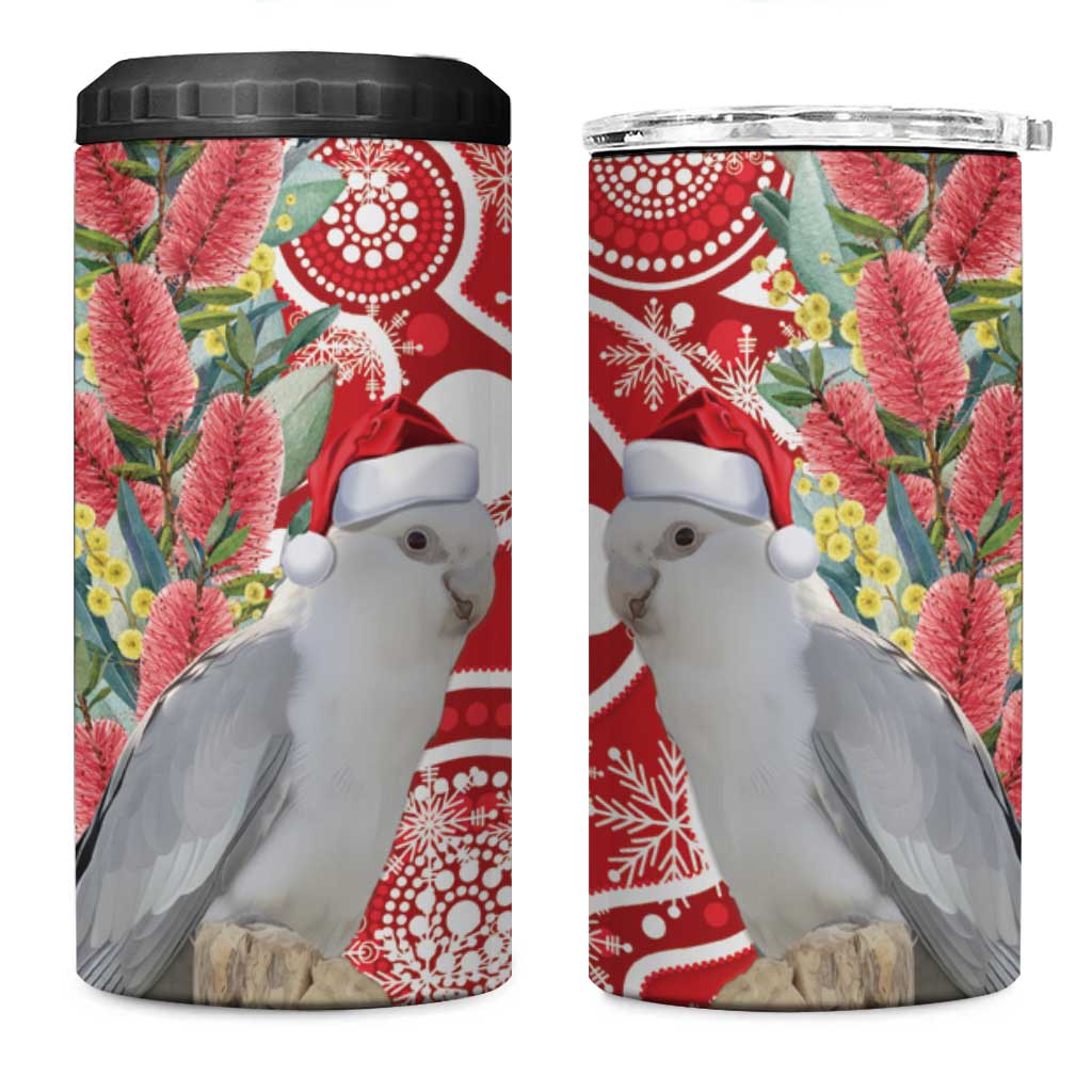 Blue Galah Mutation Christmas Australia 4 in 1 Can Cooler Tumbler Falalalala Galalah Bottlebrush Red Aboriginal Art - Aussie Hoodie