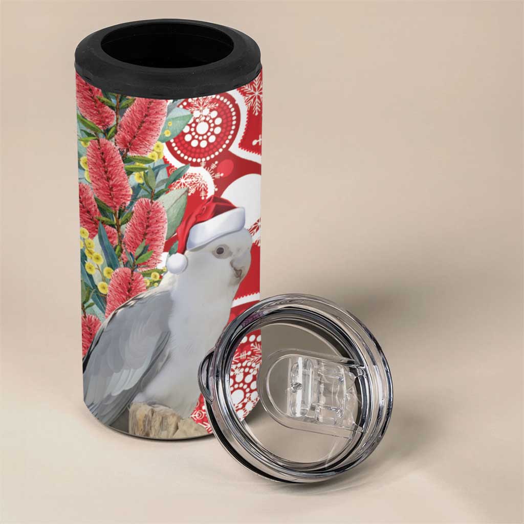 Blue Galah Mutation Christmas Australia 4 in 1 Can Cooler Tumbler Falalalala Galalah Bottlebrush Red Aboriginal Art - Aussie Hoodie