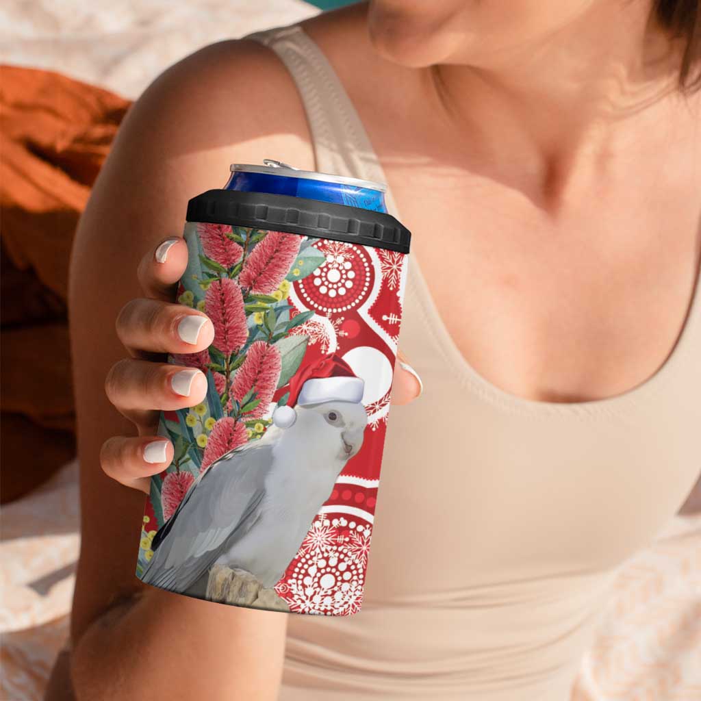 Blue Galah Mutation Christmas Australia 4 in 1 Can Cooler Tumbler Falalalala Galalah Bottlebrush Red Aboriginal Art - Aussie Hoodie