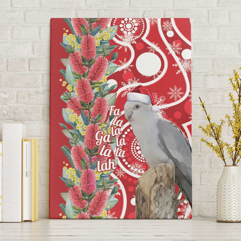 Blue Galah Mutation Christmas Australia Canvas Wall Art Falalalala Galalah Bottlebrush Red Aboriginal Art - Aussie Hoodie