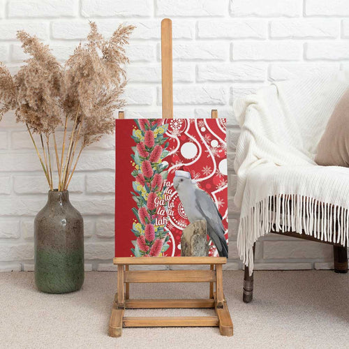 Blue Galah Mutation Christmas Australia Canvas Wall Art Falalalala Galalah Bottlebrush Red Aboriginal Art - Aussie Hoodie