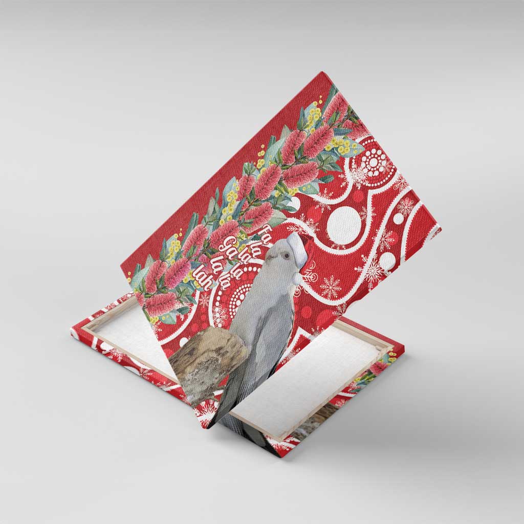 Blue Galah Mutation Christmas Australia Canvas Wall Art Falalalala Galalah Bottlebrush Red Aboriginal Art - Aussie Hoodie