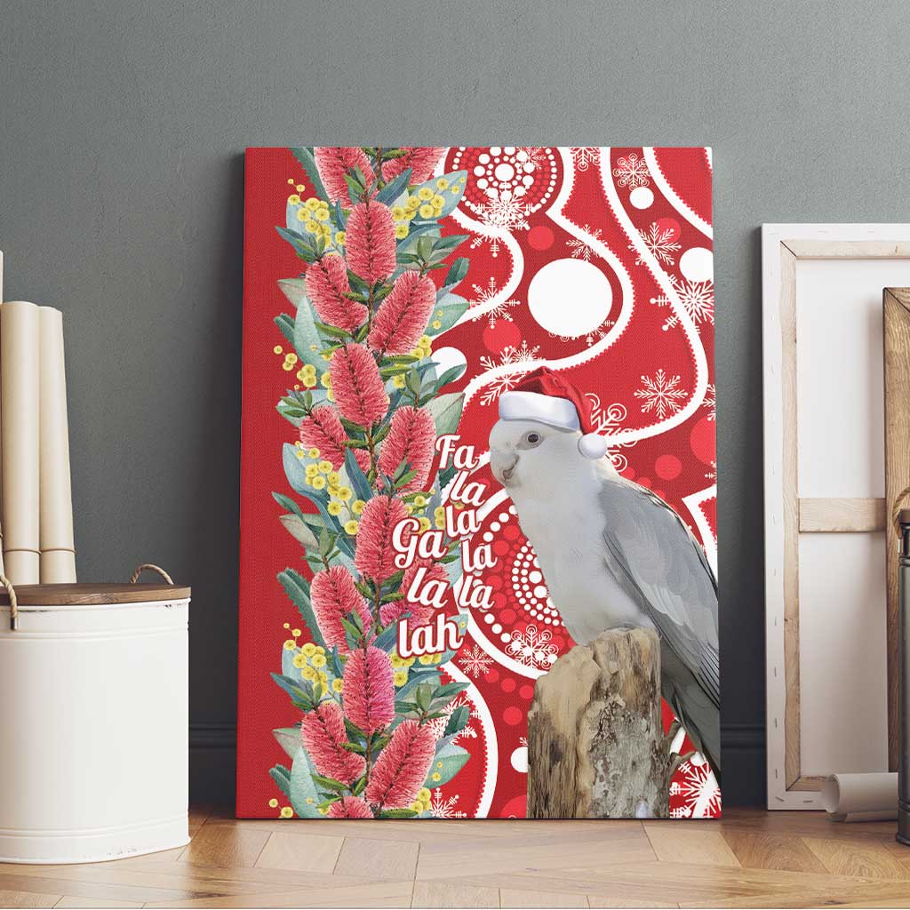 Blue Galah Mutation Christmas Australia Canvas Wall Art Falalalala Galalah Bottlebrush Red Aboriginal Art - Aussie Hoodie