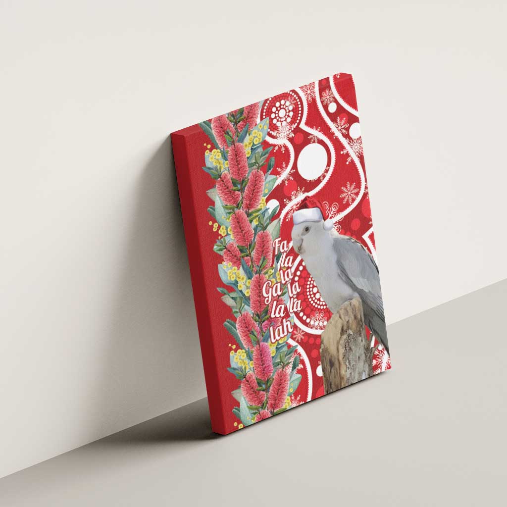 Blue Galah Mutation Christmas Australia Canvas Wall Art Falalalala Galalah Bottlebrush Red Aboriginal Art - Aussie Hoodie