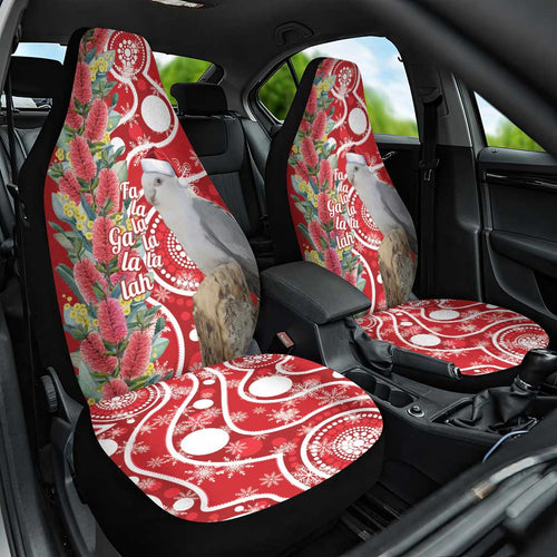 Blue Galah Mutation Christmas Australia Car Seat Cover Falalalala Galalah Bottlebrush Red Aboriginal Art - Aussie Hoodie