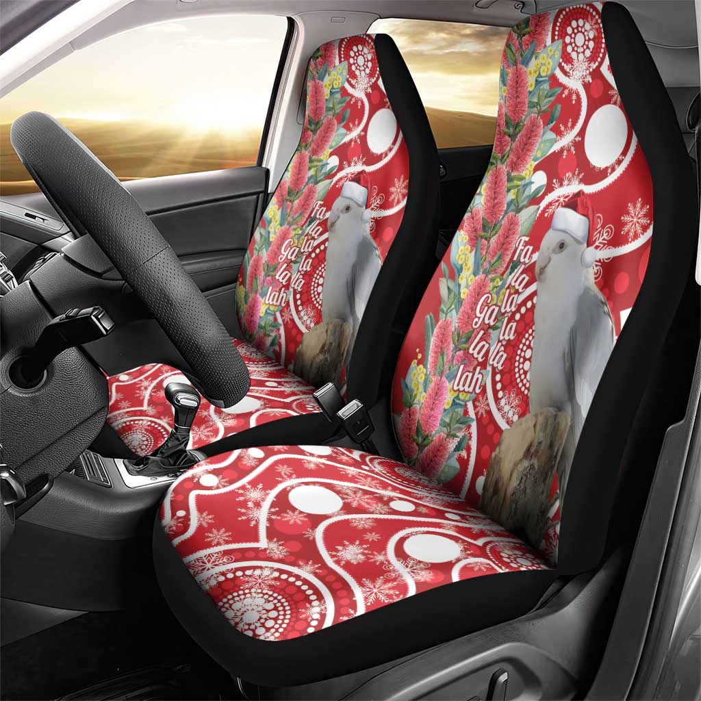 Blue Galah Mutation Christmas Australia Car Seat Cover Falalalala Galalah Bottlebrush Red Aboriginal Art - Aussie Hoodie
