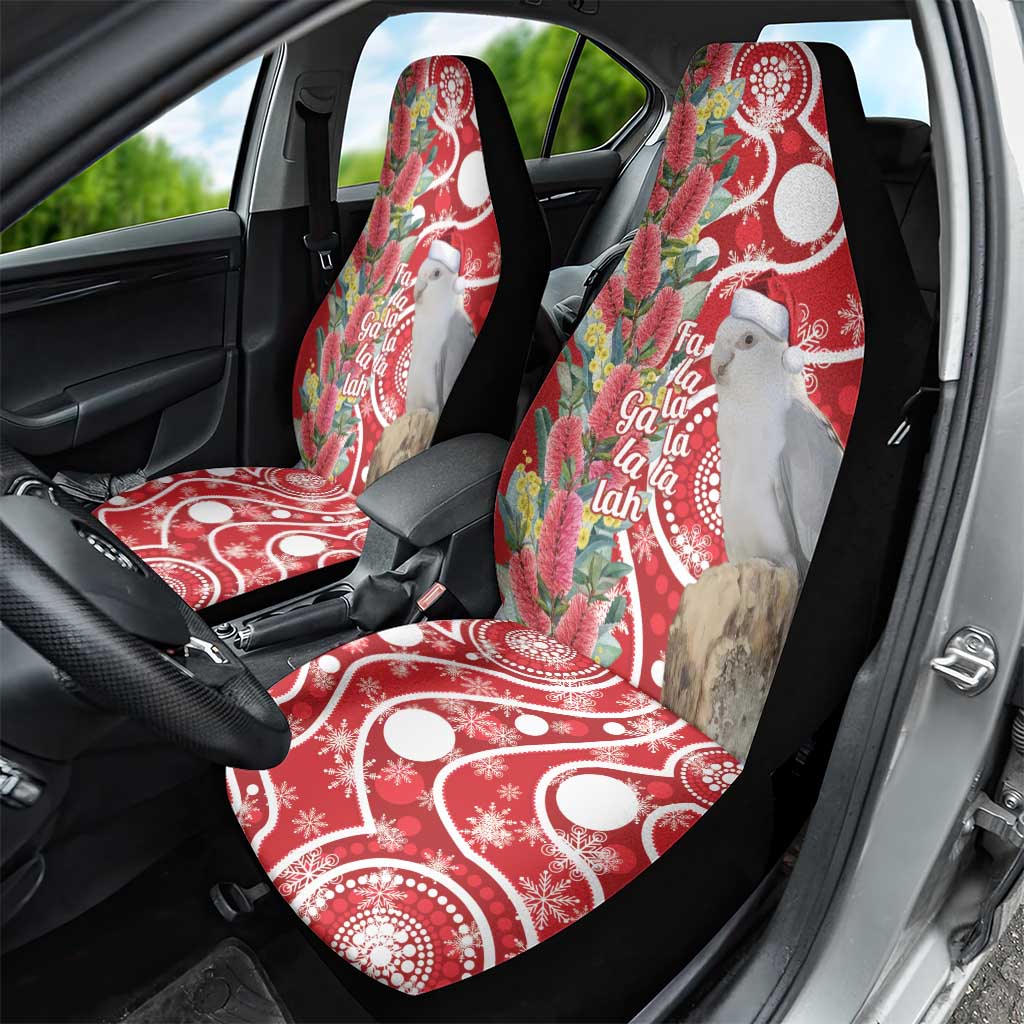 Blue Galah Mutation Christmas Australia Car Seat Cover Falalalala Galalah Bottlebrush Red Aboriginal Art - Aussie Hoodie