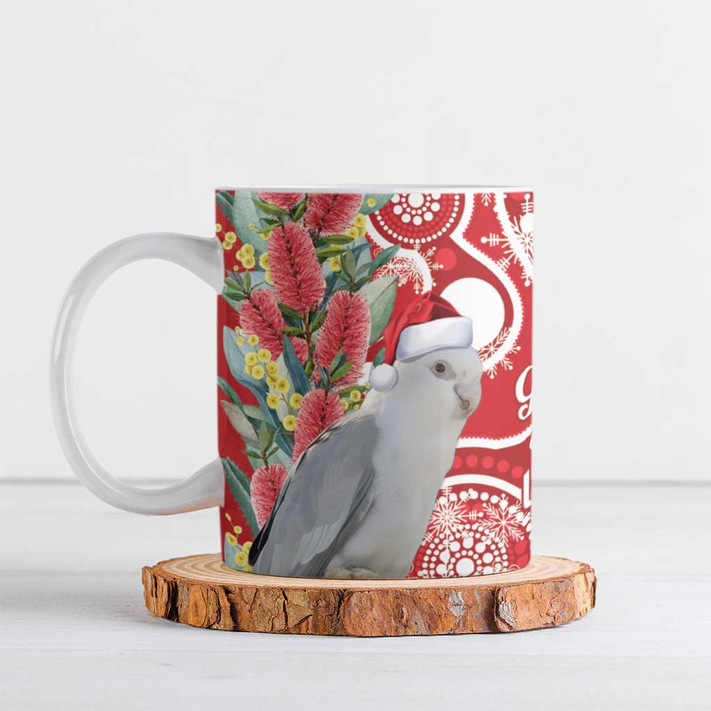 Blue Galah Mutation Christmas Australia Ceramic Mug Falalalala Galalah Bottlebrush Red Aboriginal Art - Aussie Hoodie