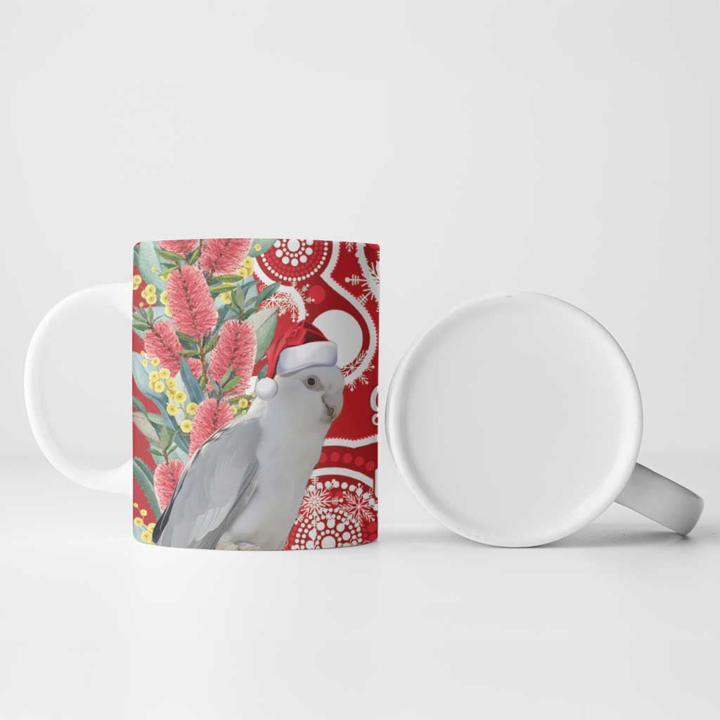 Blue Galah Mutation Christmas Australia Ceramic Mug Falalalala Galalah Bottlebrush Red Aboriginal Art - Aussie Hoodie