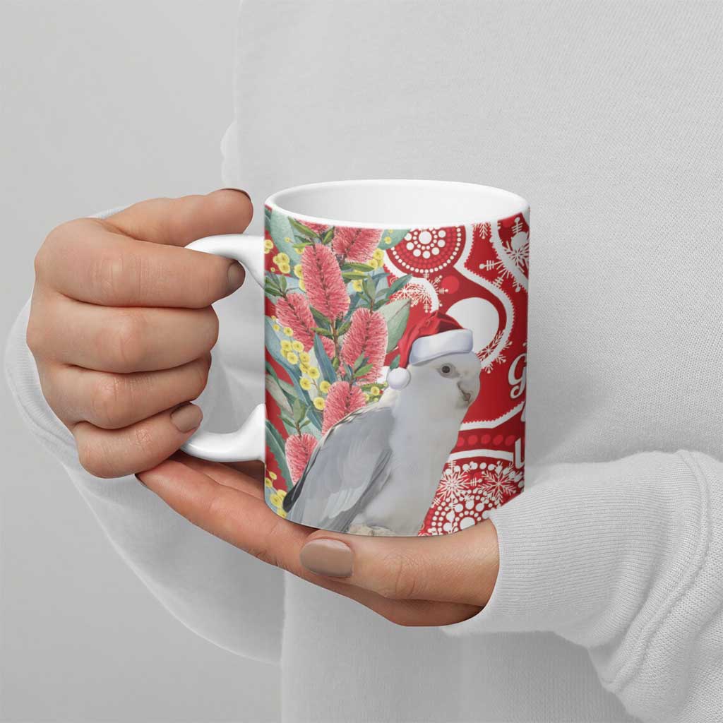 Blue Galah Mutation Christmas Australia Ceramic Mug Falalalala Galalah Bottlebrush Red Aboriginal Art - Aussie Hoodie