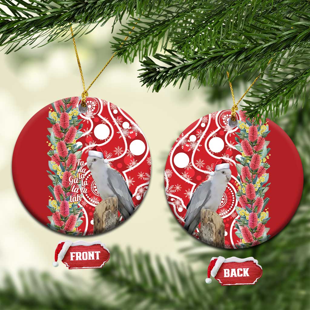 Blue Galah Mutation Christmas Australia Ceramic Ornament Falalalala Galalah Bottlebrush Red Aboriginal Art - Aussie Hoodie