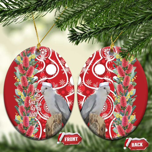 Blue Galah Mutation Christmas Australia Ceramic Ornament Falalalala Galalah Bottlebrush Red Aboriginal Art - Aussie Hoodie