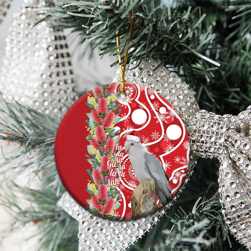 Blue Galah Mutation Christmas Australia Ceramic Ornament Falalalala Galalah Bottlebrush Red Aboriginal Art - Aussie Hoodie