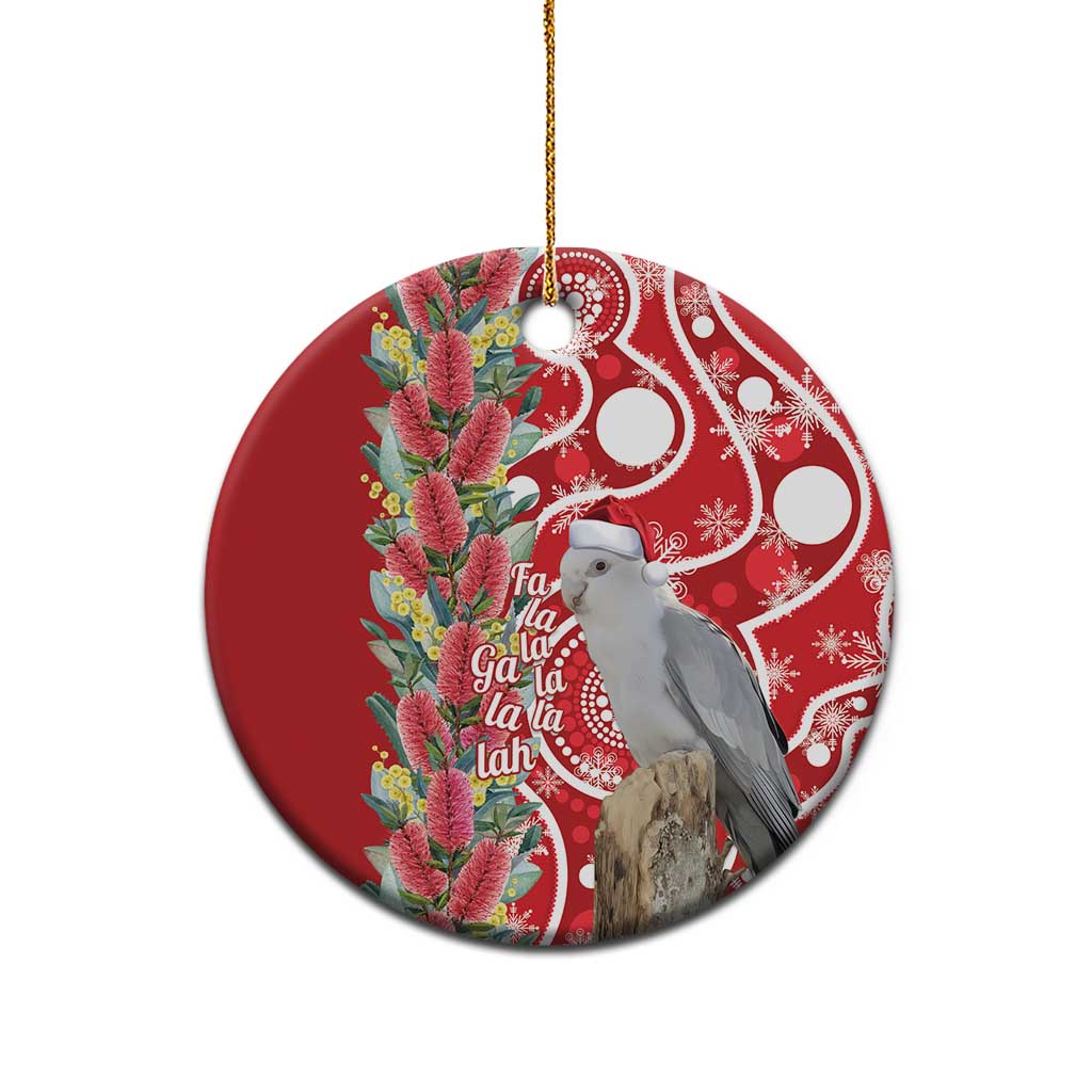 Blue Galah Mutation Christmas Australia Ceramic Ornament Falalalala Galalah Bottlebrush Red Aboriginal Art - Aussie Hoodie