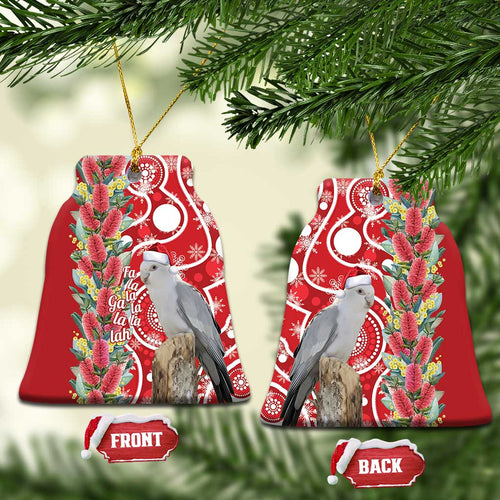 Blue Galah Mutation Christmas Australia Ceramic Ornament Falalalala Galalah Bottlebrush Red Aboriginal Art - Aussie Hoodie