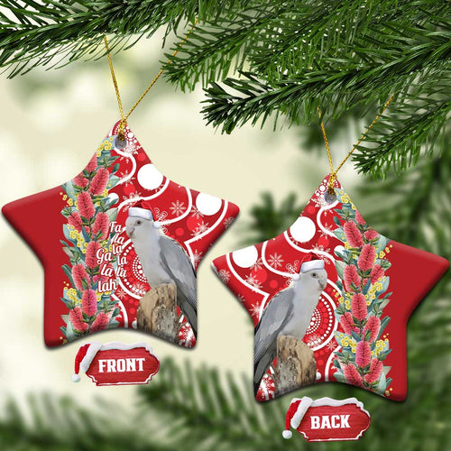 Blue Galah Mutation Christmas Australia Ceramic Ornament Falalalala Galalah Bottlebrush Red Aboriginal Art - Aussie Hoodie