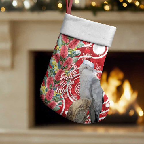 Blue Galah Mutation Christmas Australia Christmas Stocking Falalalala Galalah Bottlebrush Red Aboriginal Art - Aussie Hoodie