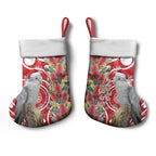 Blue Galah Mutation Christmas Australia Christmas Stocking Falalalala Galalah Bottlebrush Red Aboriginal Art - Aussie Hoodie