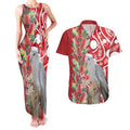 Blue Galah Mutation Christmas Australia Couples Matching Tank Maxi Dress and Hawaiian Shirt Falalalala Galalah Bottlebrush Red Aboriginal Art - Aussie Hoodie