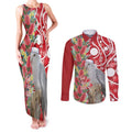 Blue Galah Mutation Christmas Australia Couples Matching Tank Maxi Dress and Long Sleeve Button Shirt Falalalala Galalah Bottlebrush Red Aboriginal Art - Aussie Hoodie