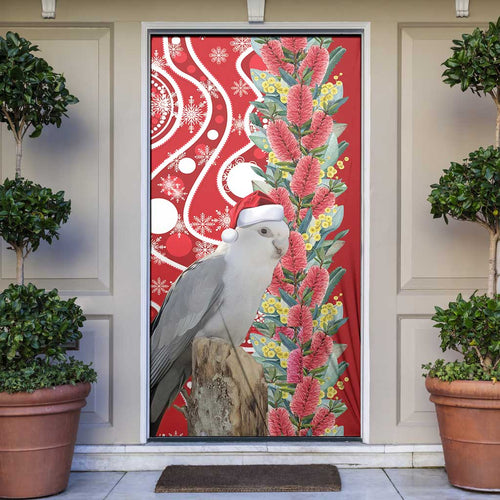Blue Galah Mutation Christmas Australia Door Cover Falalalala Galalah Bottlebrush Red Aboriginal Art - Aussie Hoodie