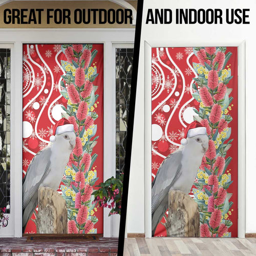 Blue Galah Mutation Christmas Australia Door Cover Falalalala Galalah Bottlebrush Red Aboriginal Art - Aussie Hoodie