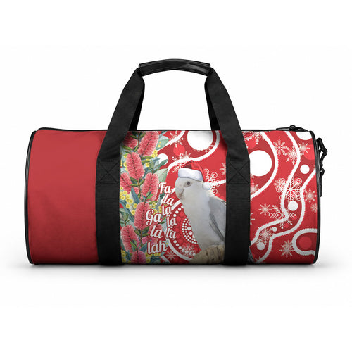 Blue Galah Mutation Christmas Australia Duffle Bag Falalalala Galalah Bottlebrush Red Aboriginal Art
