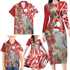 Blue Galah Mutation Christmas Australia Family Matching Long Sleeve Bodycon Dress and Hawaiian Shirt Falalalala Galalah Bottlebrush Red Aboriginal Art - Aussie Hoodie