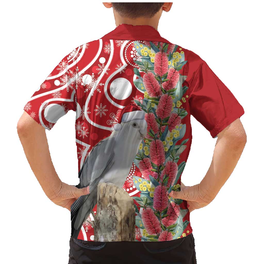 Blue Galah Mutation Christmas Australia Family Matching Mermaid Dress and Hawaiian Shirt Falalalala Galalah Bottlebrush Red Aboriginal Art - Aussie Hoodie