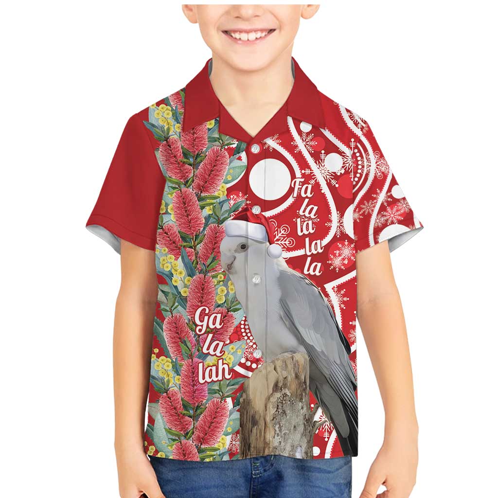 Blue Galah Mutation Christmas Australia Family Matching Mermaid Dress and Hawaiian Shirt Falalalala Galalah Bottlebrush Red Aboriginal Art - Aussie Hoodie