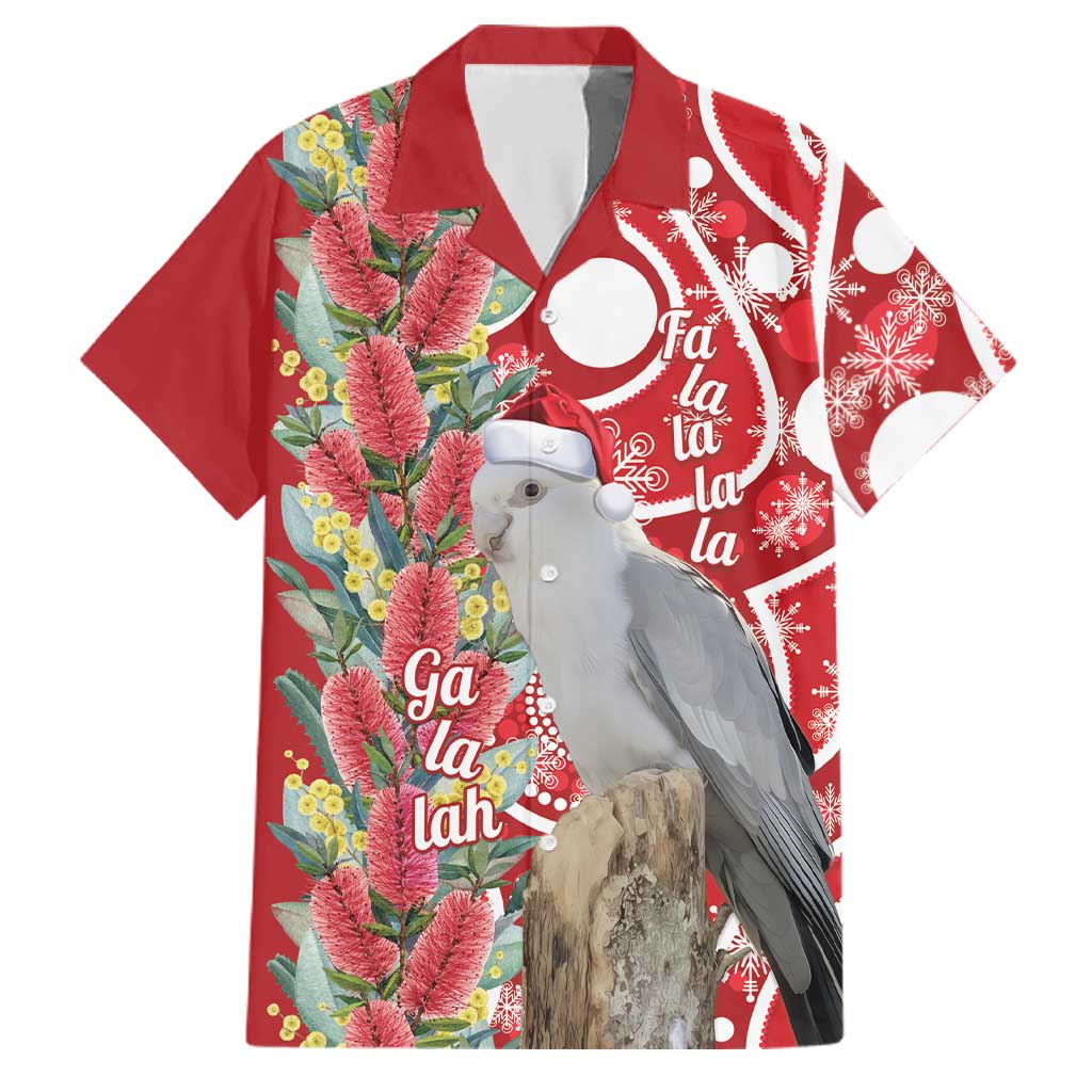 Blue Galah Mutation Christmas Australia Family Matching Off Shoulder Maxi Dress and Hawaiian Shirt Falalalala Galalah Bottlebrush Red Aboriginal Art - Aussie Hoodie