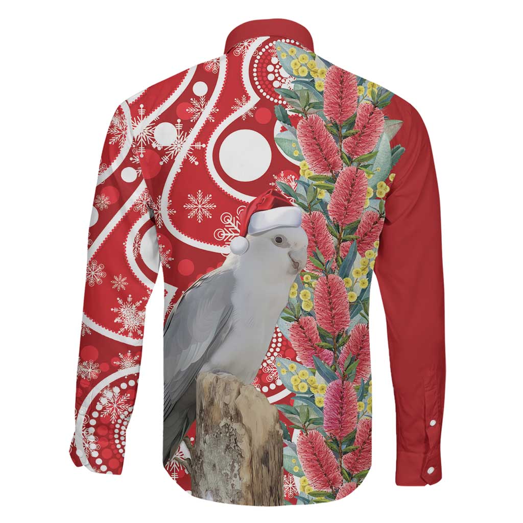 Blue Galah Mutation Christmas Australia Family Matching Off Shoulder Short Dress and Hawaiian Shirt Falalalala Galalah Bottlebrush Red Aboriginal Art - Aussie Hoodie