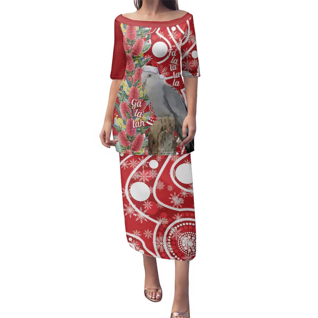 Blue Galah Mutation Christmas Australia Family Matching Puletasi and Hawaiian Shirt Falalalala Galalah Bottlebrush Red Aboriginal Art - Aussie Hoodie