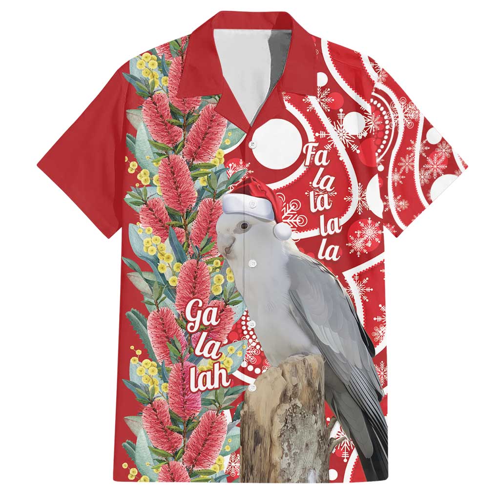 Blue Galah Mutation Christmas Australia Family Matching Short Sleeve Bodycon Dress and Hawaiian Shirt Falalalala Galalah Bottlebrush Red Aboriginal Art - Aussie Hoodie