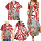 Blue Galah Mutation Christmas Australia Family Matching Summer Maxi Dress and Hawaiian Shirt Falalalala Galalah Bottlebrush Red Aboriginal Art - Aussie Hoodie