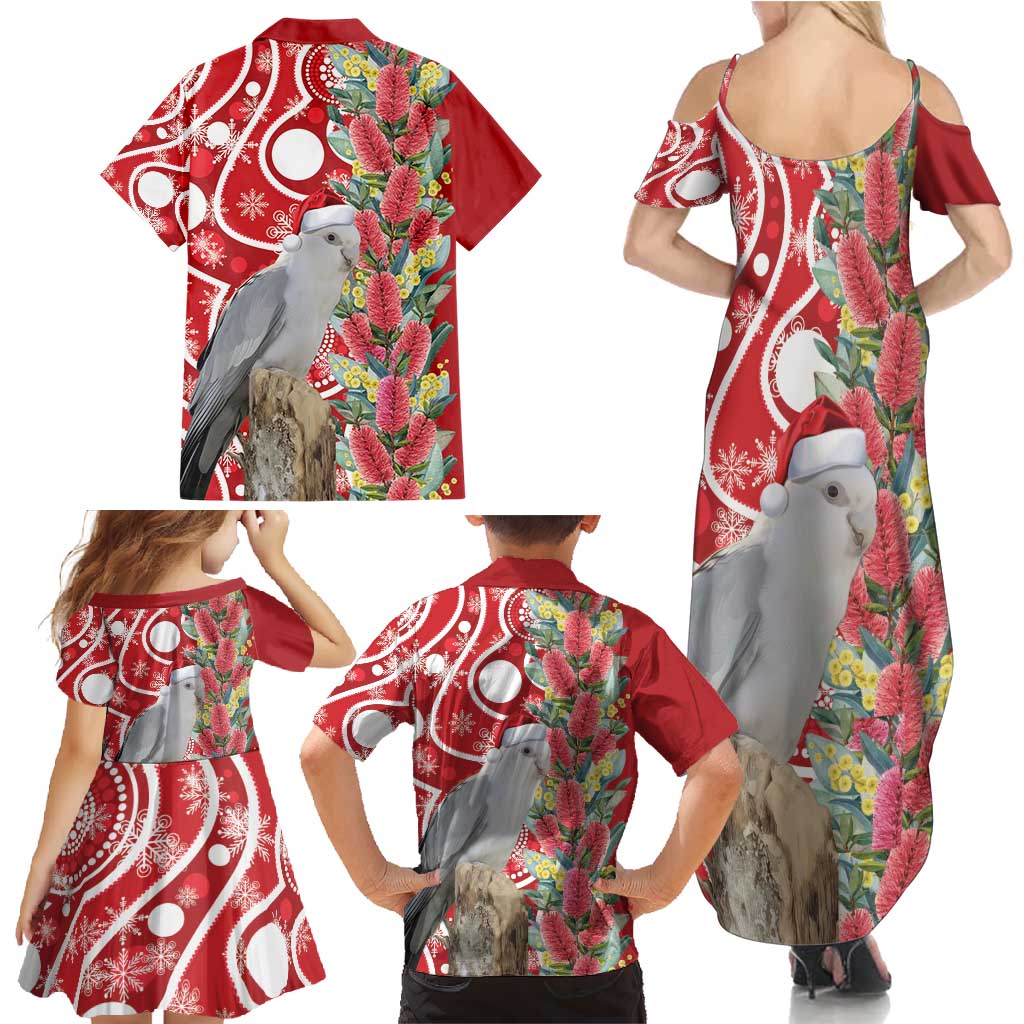 Blue Galah Mutation Christmas Australia Family Matching Summer Maxi Dress and Hawaiian Shirt Falalalala Galalah Bottlebrush Red Aboriginal Art - Aussie Hoodie