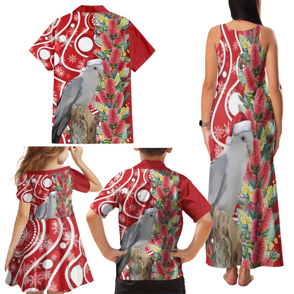 Blue Galah Mutation Christmas Australia Family Matching Tank Maxi Dress and Hawaiian Shirt Falalalala Galalah Bottlebrush Red Aboriginal Art - Aussie Hoodie