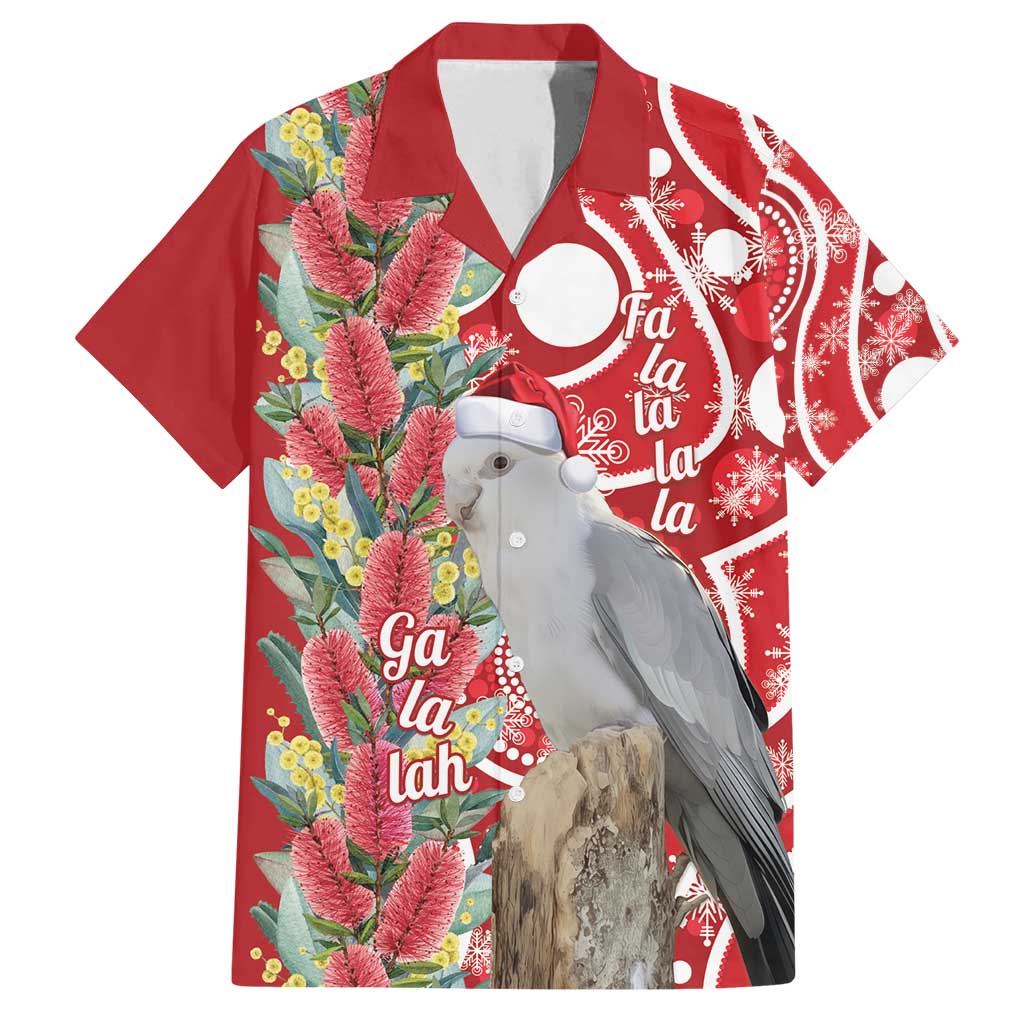 Blue Galah Mutation Christmas Australia Family Matching Tank Maxi Dress and Hawaiian Shirt Falalalala Galalah Bottlebrush Red Aboriginal Art - Aussie Hoodie