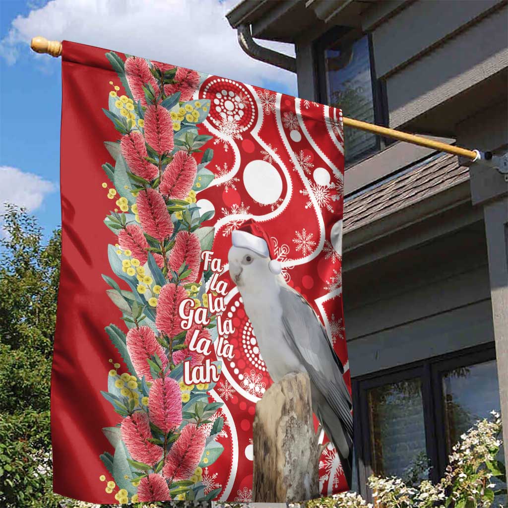 Blue Galah Mutation Christmas Australia Garden Flag Falalalala Galalah Bottlebrush Red Aboriginal Art - Aussie Hoodie